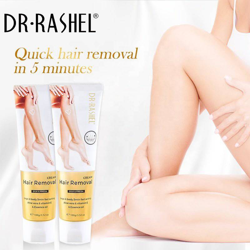 Dr.Rashel Aloe Vera & Vitamin E Silky Legs Underarm Bikini Line Body Depilatory Cream Hair Removal Cream - 100g