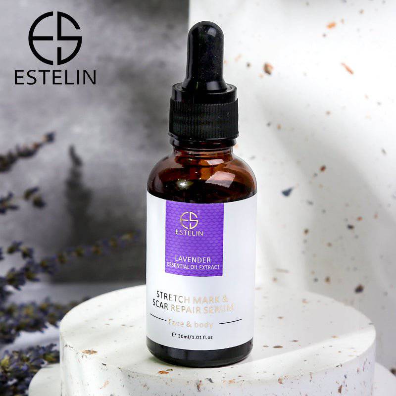 Estelin Lavender Essential Oil Extract Stretch Mark & Scar Repair Serum for Face & Body