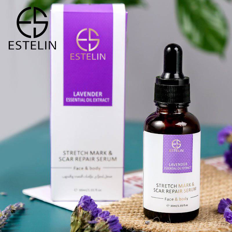 Estelin Lavender Essential Oil Extract Stretch Mark & Scar Repair Serum for Face & Body