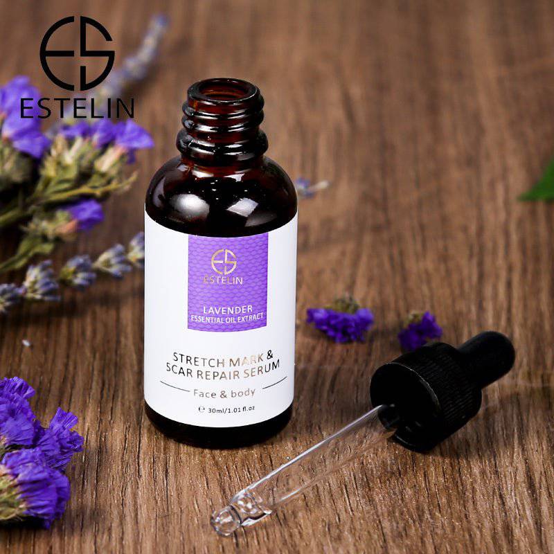 Estelin Lavender Essential Oil Extract Stretch Mark & Scar Repair Serum for Face & Body